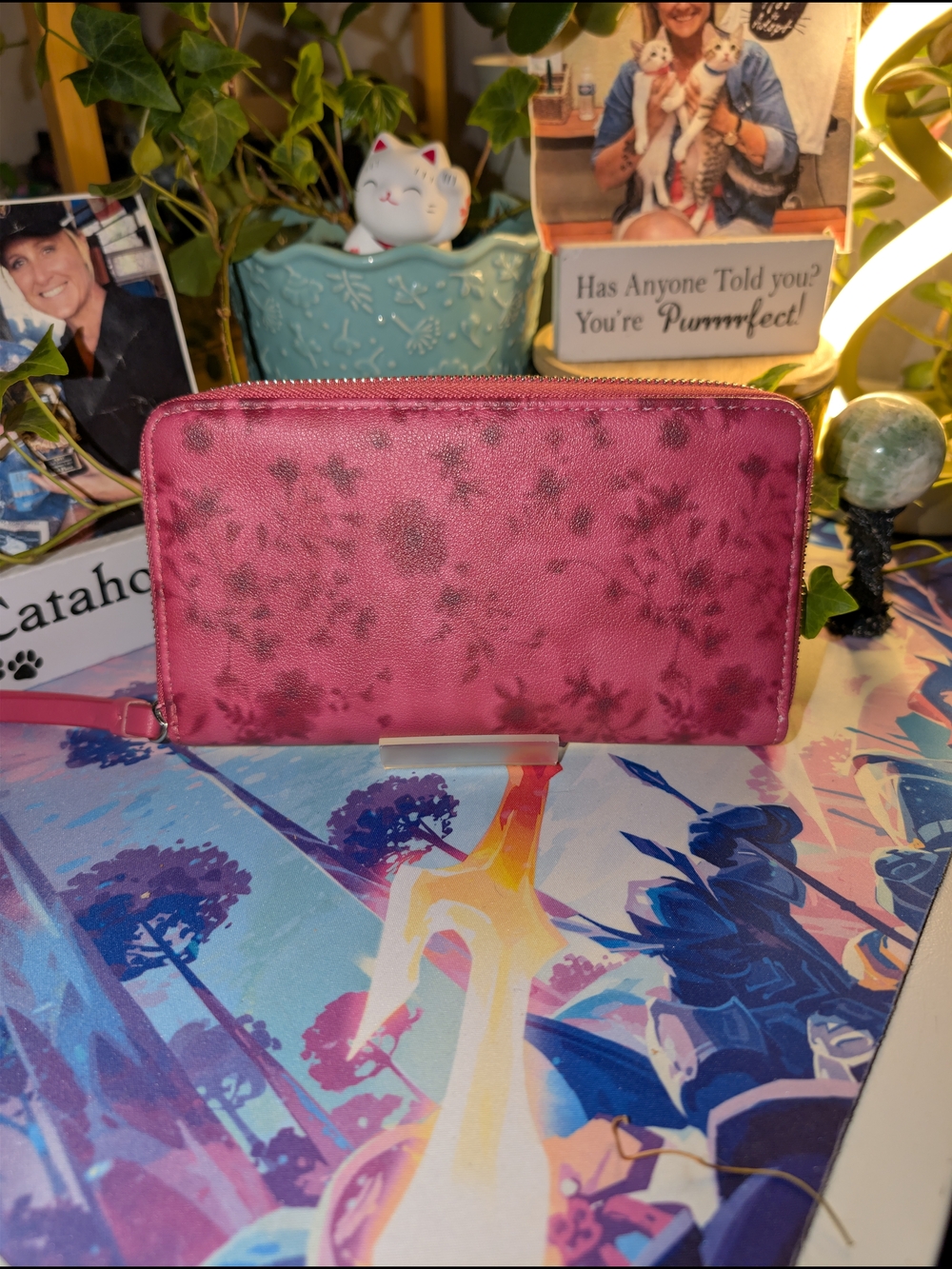 Women's Pink Floral Zip-Around Wallet